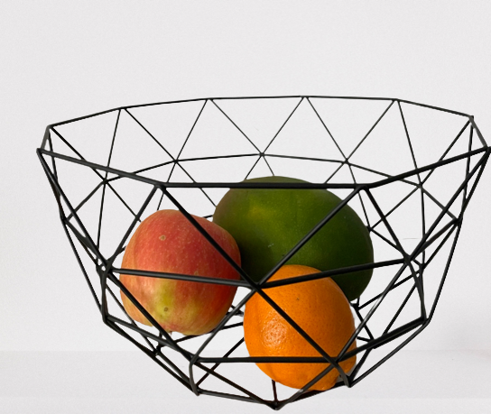 KITCHEN Objects Geo Design Obstkorb in Schwarz als dekoratives Highlight für moderne KITCHEN Affairs.