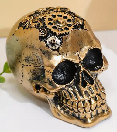 SkullART Collection TOTENKOPF im goldfarbenen Schrauben-Design