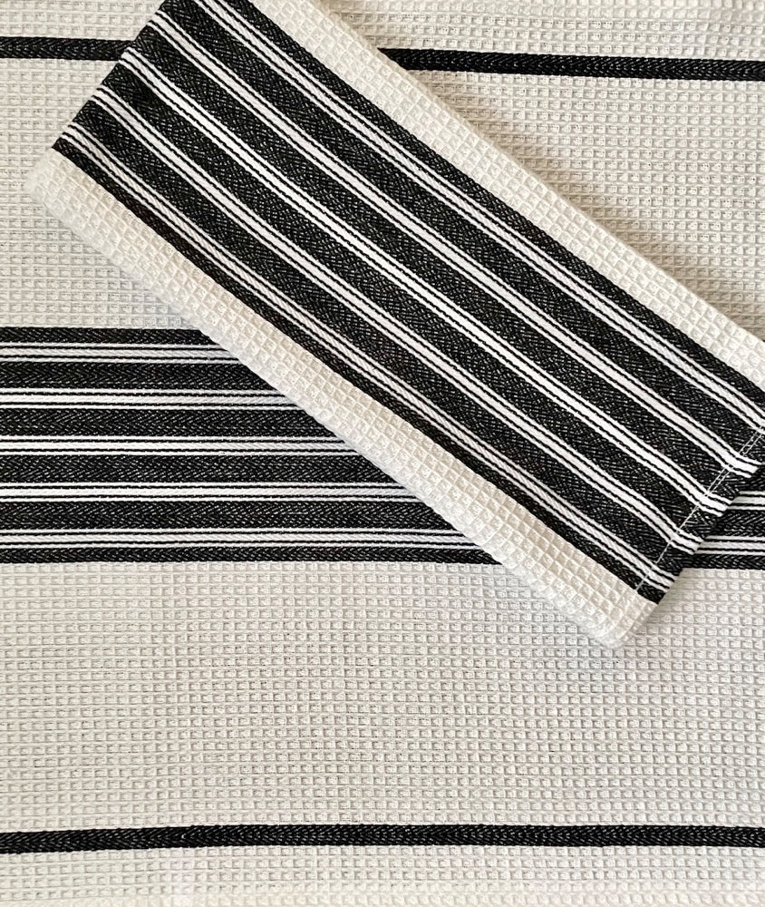 TEXTILE Code Mono Line Geschirrtuch 2er Set Schwarz Weiß