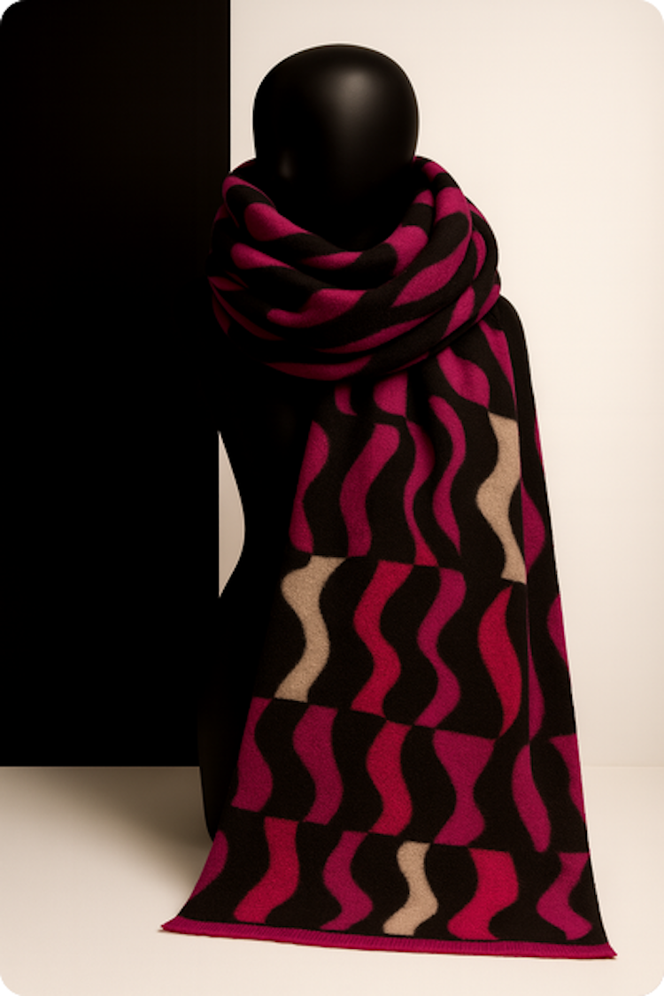 Schal deSIGN Mix Black & Pink Viskose