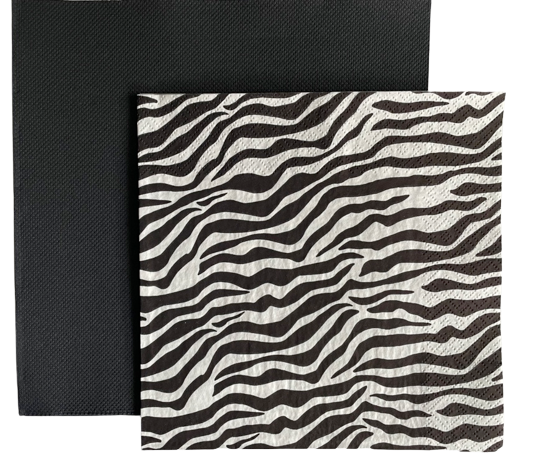 TableART • Papierservietten SchwarzWeiss Mix "Zebra"