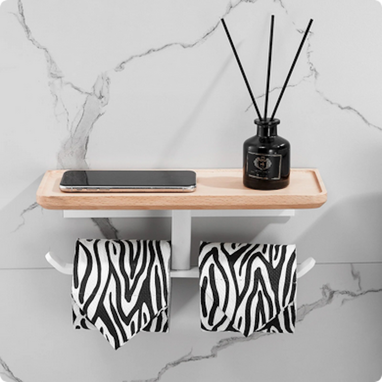ZEBRA ONE Design Toilettenpapier im modernen Badezimmer mit Design-Rollenhalter