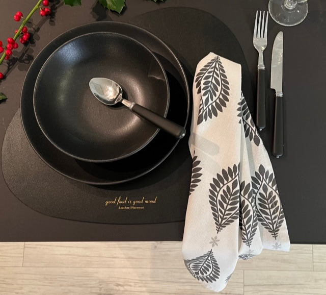 TableART  Motiv Stoffservietten Design in SchwarzWeiss