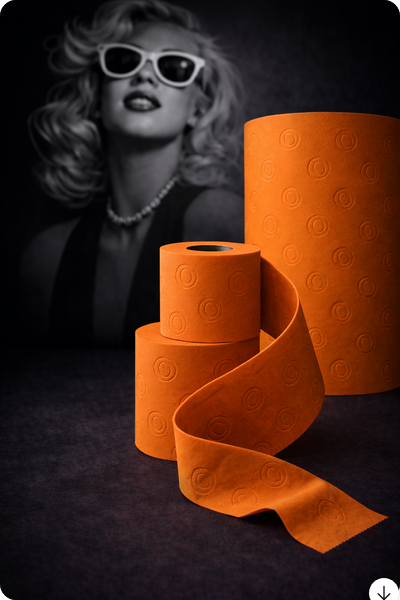COLOR ONE Design Toilettenpapier Orange  mit geprägter Oberfläche von NO SHAME