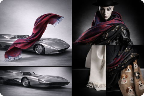 Cashmere/Seide Schal • Soft Shine Effect