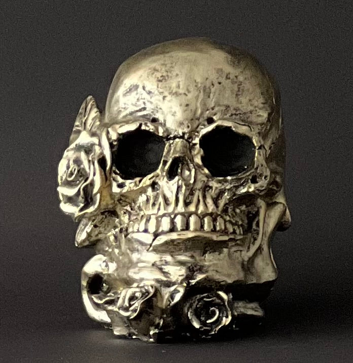 SkullART Collection TOTENKOPF im golden Rosen deSIGN