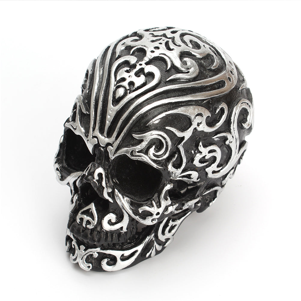 SkullART Collection TOTENKOPF mit silberfarbenen Ornamenten