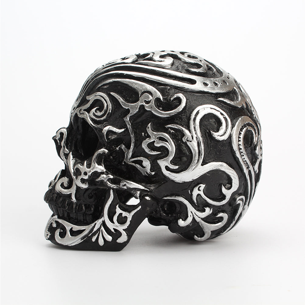 SkullART Collection TOTENKOPF mit silberfarbenen Ornamenten