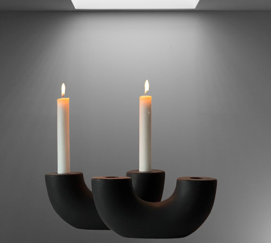 Kerzenhalter - Design Statement Schwarz - Keramik