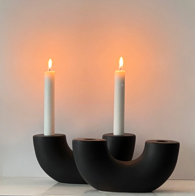 Kerzenhalter - Design Statement Schwarz - Keramik