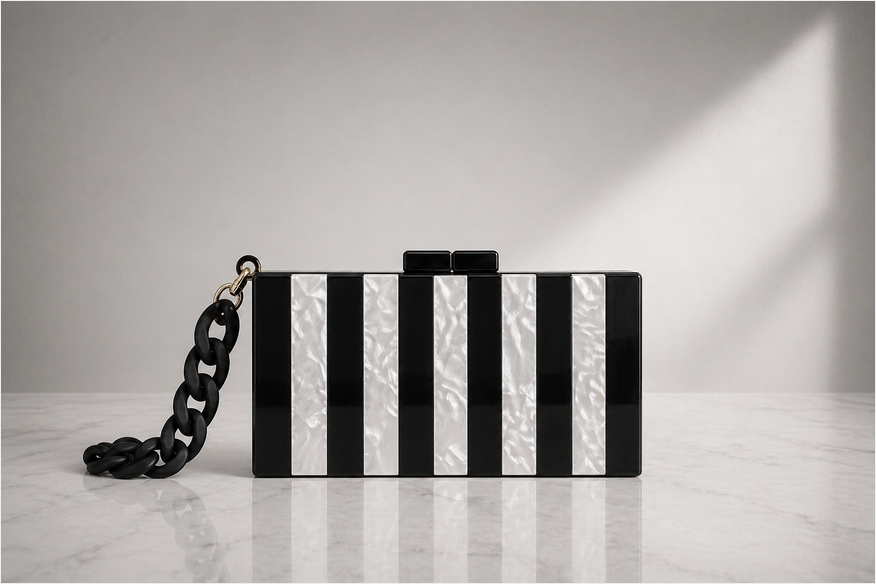 DARK FLOW - Pearl Stripe Clutch