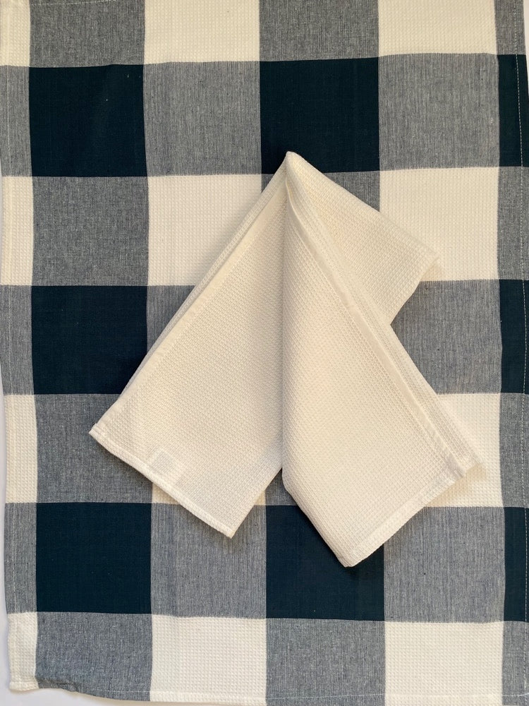 TEXTILE Code Urban Check Geschirrtuch 3er Set Dunkelgrün-Weiß Karo