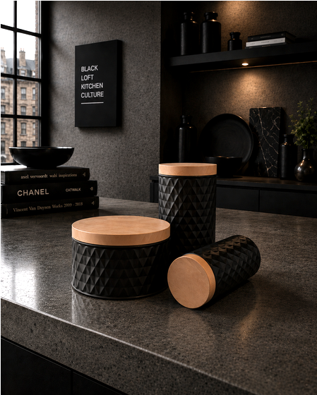 Geprägte Design Vorratsdosen mit Deckel in Holzoptik für stilvolle KITCHEN Affairs.