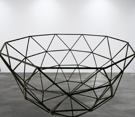Geometrischer Obstkorb aus schwarzem Metall als stilvolles KITCHEN Object für BLACK LOFT Kitchen Culture.