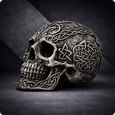 SkullART Collection Keltisch-like TOTENKOPF mit all-over deSIGN