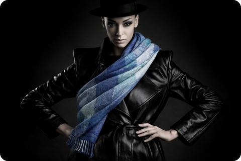 Cashmere/Seide Schal • Soft Shine Effect