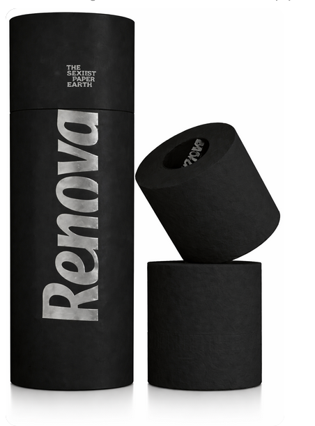 POWER ONE schwarzes Design Toilettenpapier in hochwertiger Geschenkbox von NO SHAME
