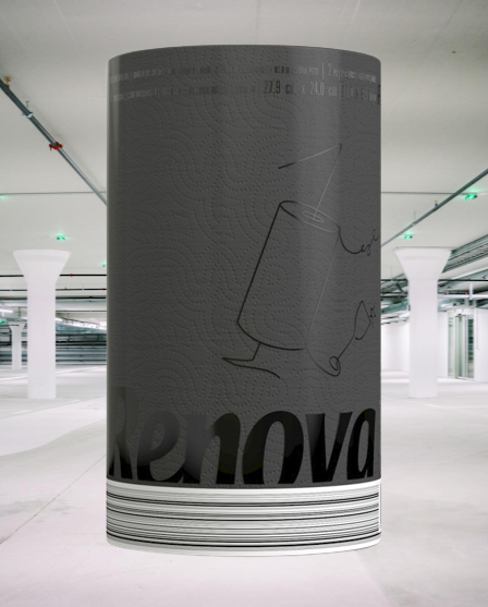 Schwarze XL Design Handtuchrolle für Gäste-WC und Spa Area von NO SHAME