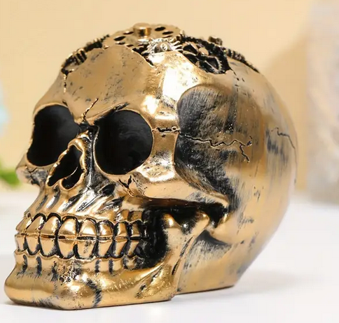 SkullART Collection TOTENKOPF im goldfarbenen Schrauben-Design