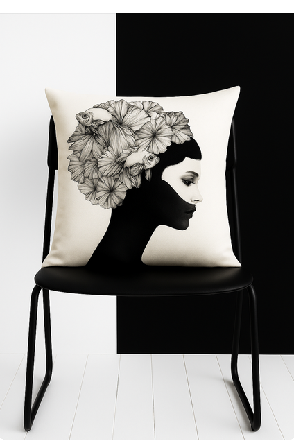 KISS Collection "FACES" - Deko Kissen 45 x 45 cm Leinen-/Seiden-Optik