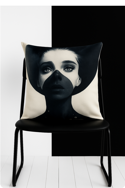 KISS Collection "FACES" - Deko Kissen 45 x 45 cm Leinen-/Seiden-Optik