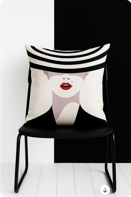 KISS Collection "FACES" - Deko Kissen 45 x 45 cm Leinen-/Seiden-Optik