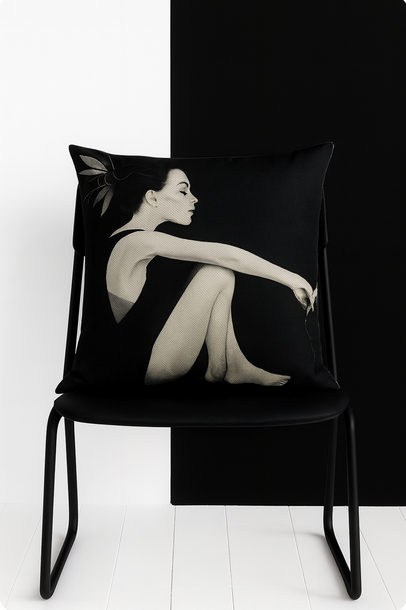 KISS Collection "FACES" - Deko Kissen 45 x 45 cm Leinen-/Seiden-Optik