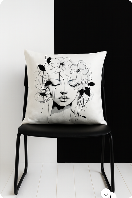 KISS Collection "FACES" - Deko Kissen 45 x 45 cm Leinen-/Seiden-Optik