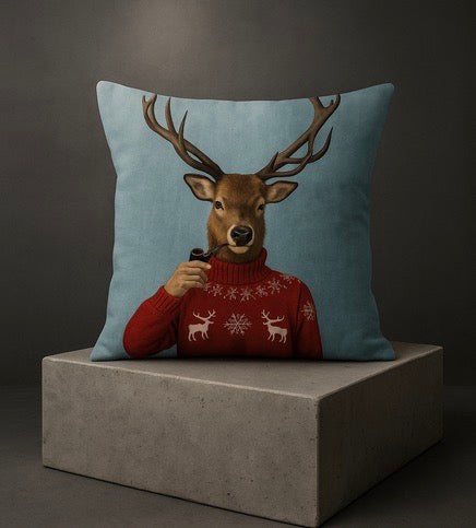 KISS Noble HIRSCH Society - Exklusive Animal Design Dekokissen