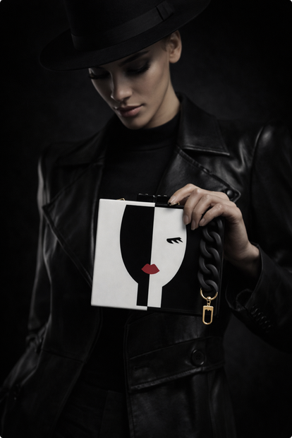Art Statement Bag - FACE Design | Black & White