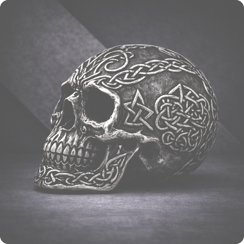 SkullART Collection Keltisch-like TOTENKOPF mit all-over deSIGN