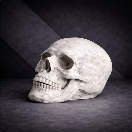 SkullART Collection TOTENKOPF im weißen Marmor deSIGN
