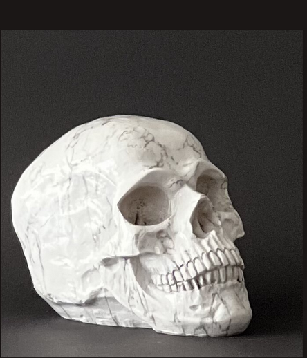 SkullART Collection TOTENKOPF im weißen Marmor deSIGN
