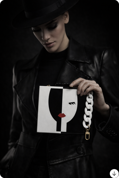 Art Statement Bag - FACE Design | Black & White