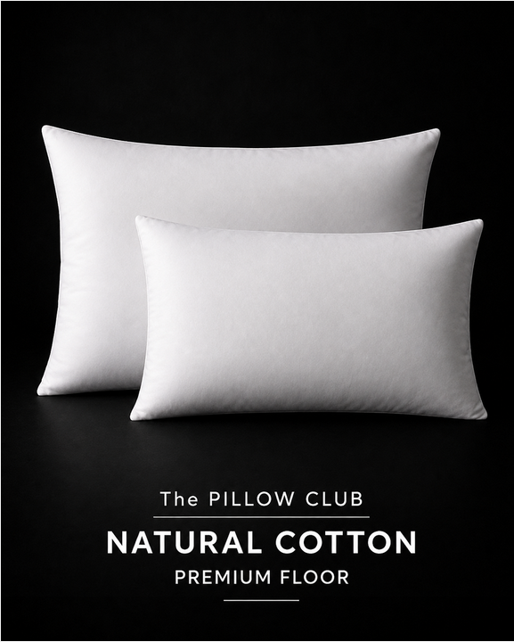 2er Set weiße rechteckige Natural Cotton Füllkissen von The PILLOW CLUB PREMIUM FLOOR mit glatter Baumwollhülle