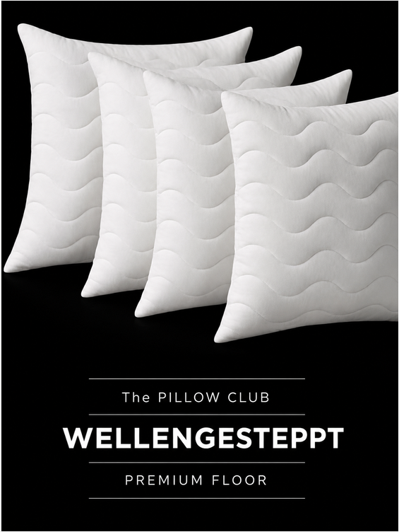 4er Set weiße wellengesteppte Füllkissen von The PILLOW CLUB im PREMIUM FLOOR in verschiedenen Größen