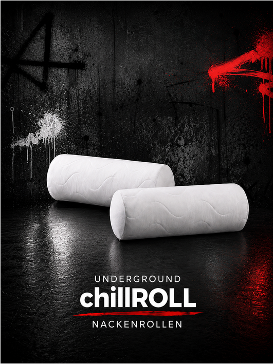 UNDERGROUND chillROLL 2er Set weiße Nackenrollen mit Wellensteppung