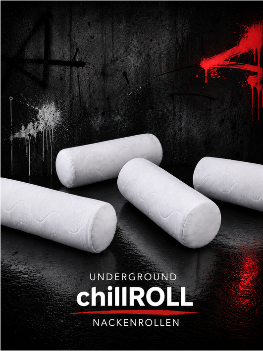 UNDERGROUND chillROLL 4er Set weiße Nackenrollen mit Wellensteppung
