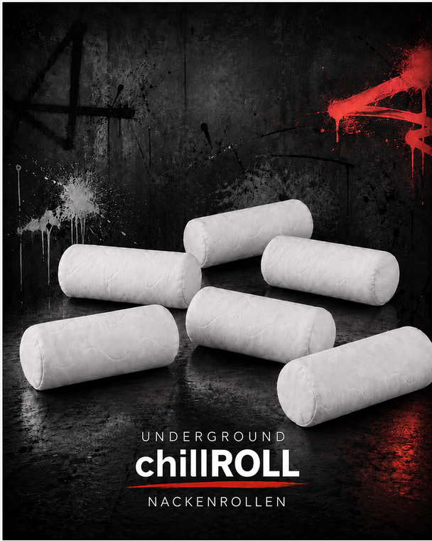 UNDERGROUND chillROLL 6er Set weiße Nackenrollen mit Wellensteppung