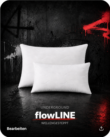 UNDERGROUND flowLINE 2er Set rechteckig weiße Füllkissen mit Wellensteppung
