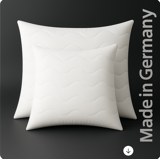 WAVE ONE – Premium Füllkissen aus Polyester mit Wellensteppung & Reißverschluss | Made in Germany