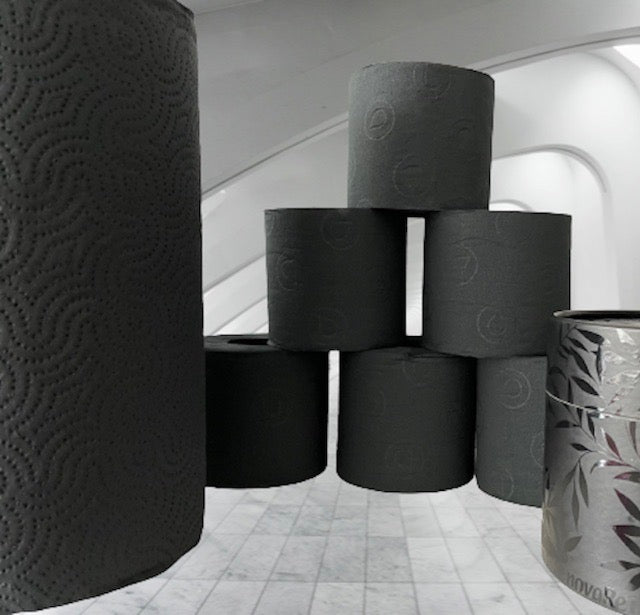 COLOR ONE – BLACK EDITION | deSIGN Toilettenpapier 3-lagig + Handtuch-Rolle