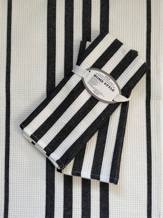 TEXTILE Code Black Line Geschirrtuch 2er Set Black & White
