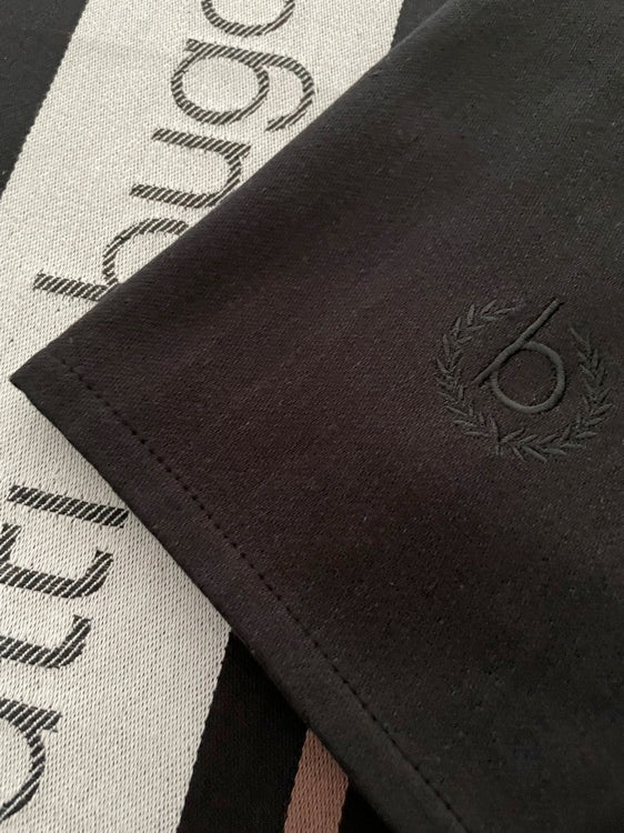 TEXTILE Code BUGATTI deSIGNED - exquisites 2er Set GESCHIRRTÜCHER Jacquard SCHWARZ 100% Cotton