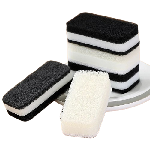 Rechteckige cleanART Reinigungsschwämme black & white als stilvolle Cleaning Culture für Küche und Haushalt.