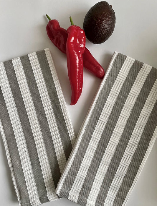 TEXTILE Code Stone Line Geschirrtuch 3er Set Black & Grey