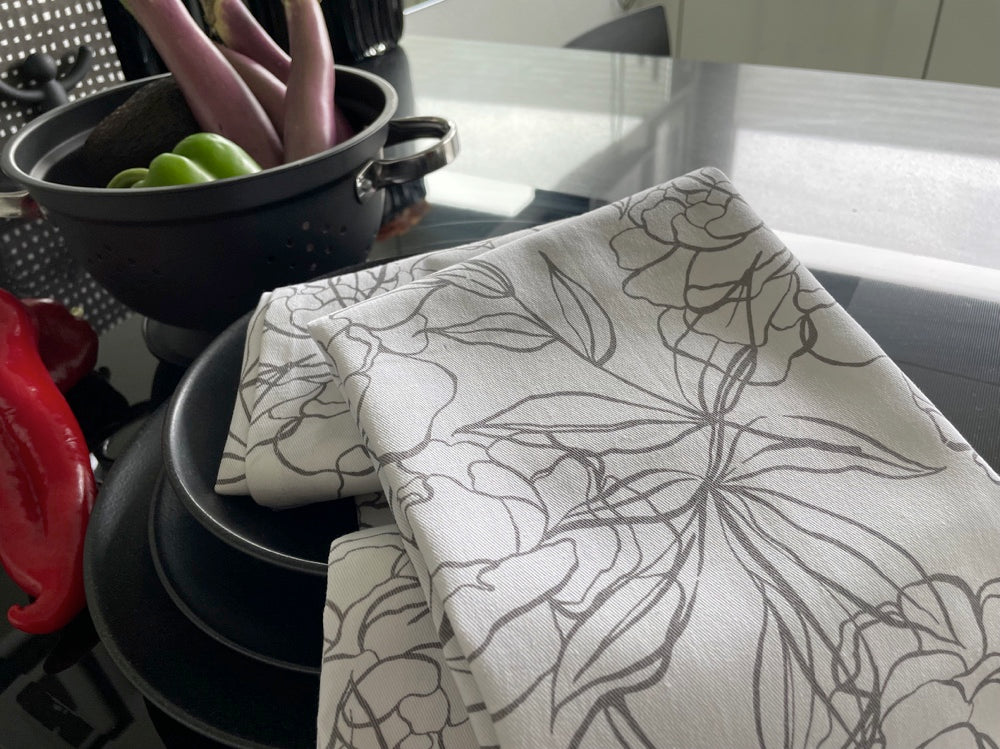 TEXTILE Code White Contour Geschirrtuch 2er Set Weiß | DKNY