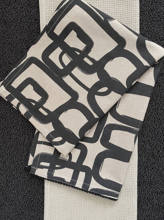 TEXTILE Code Black Interlock – Geschirrtuch Set Schwarz & Sand | IT_IS IN