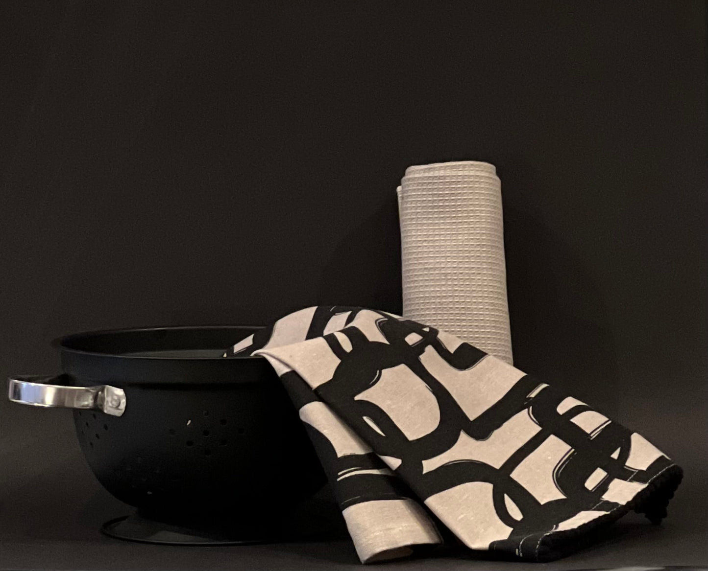 TEXTILE Code Black Interlock – Geschirrtuch Set Schwarz & Sand | IT_IS IN