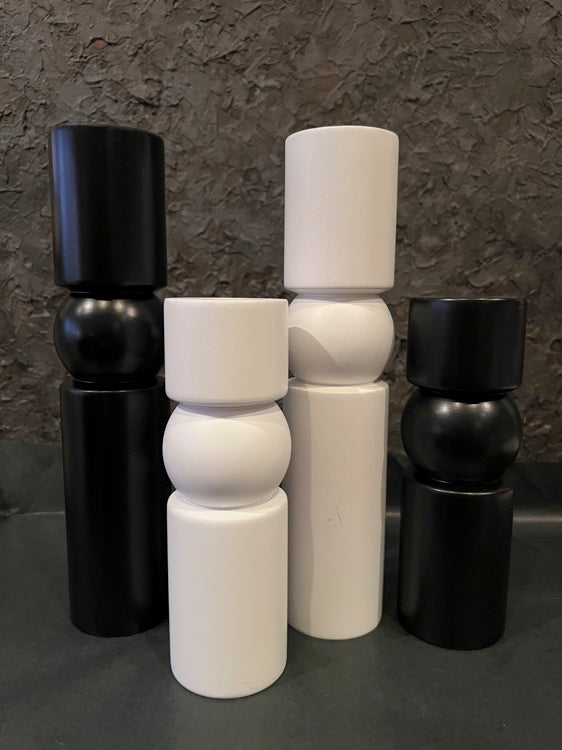 Kerzenhalter - Design Statement - Holz Black & White
